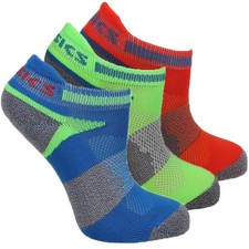 ASICS Quick Lyte Cushion 3Pack Low Cut Socks Youth Boys Size M Athletic ZK2362