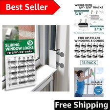Window Security Locks, 15 Pack - Keyless Adjustable for Ventilation Protection