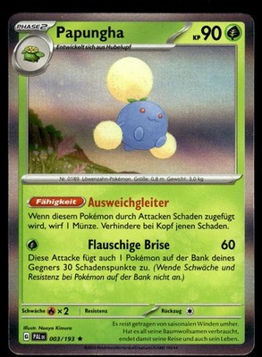 Papungha 003/193 Rare Paldea Evolved Holo NM Pokemon Karte Deutsch