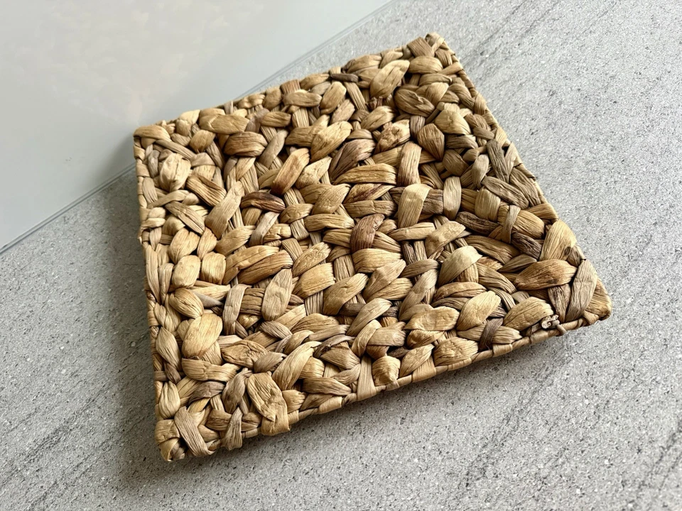 Dekorative Platte Teller Deko aus Seegras braun Korb Obstteller 29 x 29 cm