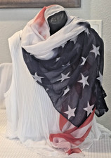 Stars Stripes Scarf Patriotic Flag USA American Polyester celebrate 250 years