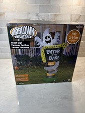 Gemmy Halloween 8 ft Ghost Sign with Enter if you Dare Airblown Inflatable
