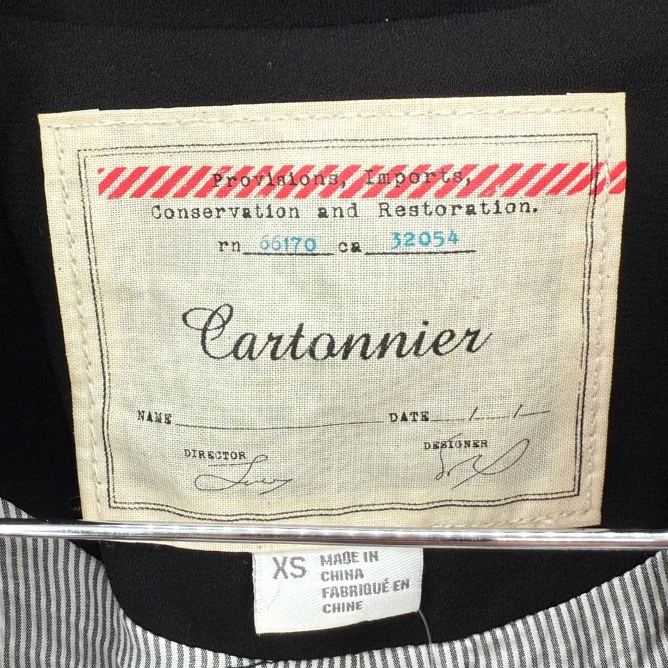 Cartonnier Anthropologie Black Blazer Open Front XS Career Business Casual New - Image 4 of 4