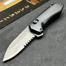 GERBER Highbrow Gray Assisted Open Flipper Button Lock EDC Folding Pocket Knife