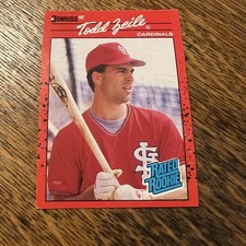 ERROR NO DOT 1990 DONRUSS BASEBALL CARD #29 TODD ZEILE ROOKIE RC   BB1. rookie card picture