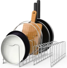 FLSEPAMB Pot Lid Organizer Pan Kitchen 2 Pack, Fixed 