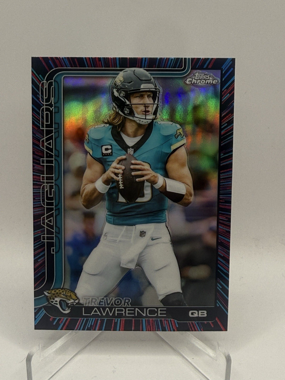 Trevor Lawrence Neon Pulse Refractor 2025 Topps Chrome Football #138 Jaguars SSP