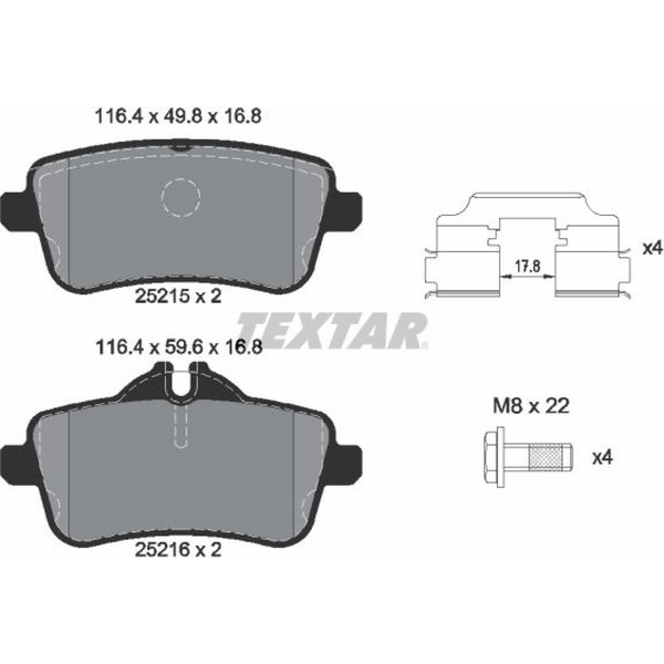Textar 2521505 Bremsbelagsatz FüR Mercedes Benz GLE GLS GL Klasse M W166 X166-image