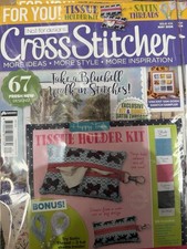 Cross Stitcher magazine May 2026 Take a bluebell walk in stitches +Tissue Holder