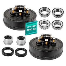 10" x 2-1/4" Trailer Brake Drum Kit 5 on 4.5 with 5 Bolt 1/2"-20 2pcs.