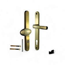 Mila Supa Secure TS007 2 Star Lever  Pad UPVC  Door Handles 92/62 Off Set Brass