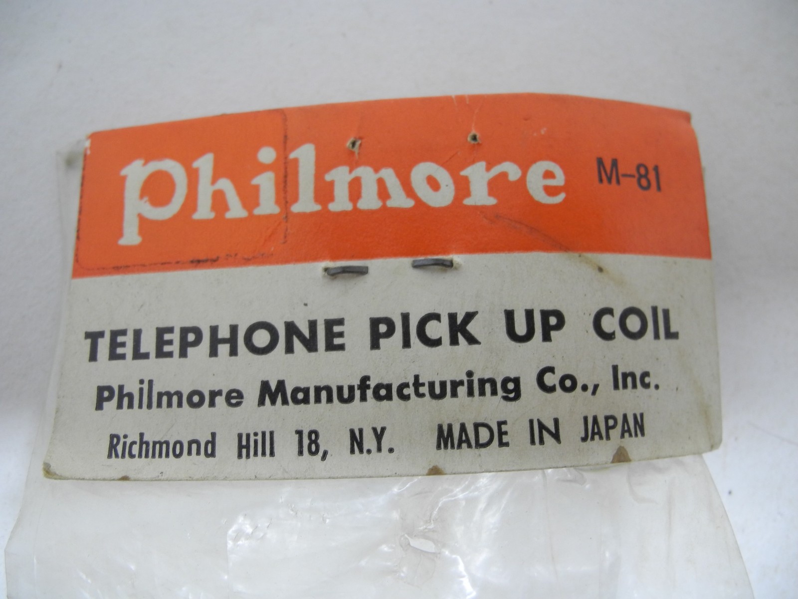 Vintage New Old Stock Philmore M-81 Telephone Recording Pickup Coil Suction Cup