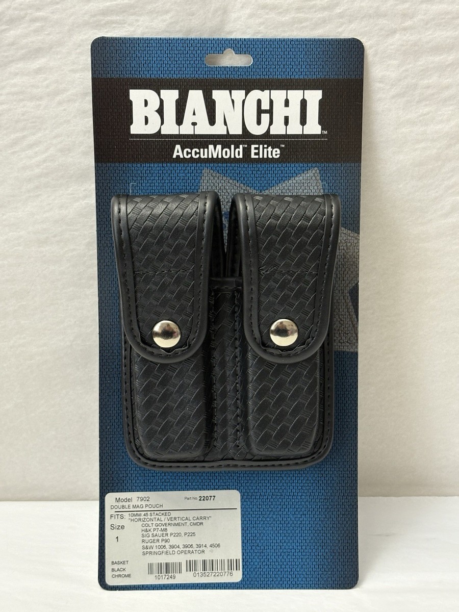 Bianchi 22077 AccuMold Elite 7902 Double Mag Pouch BW Chrome Colt