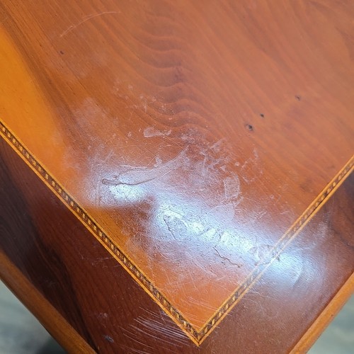 Antique Style Georgian Revival Hall Telephone Table Drawer Plant Stand Yew Wood - Picture 10 of 24
