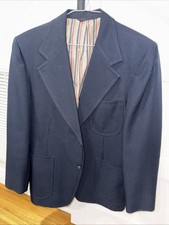 Men  s VTG Johnny Carson Navy Blazer Poly Wool Blend
