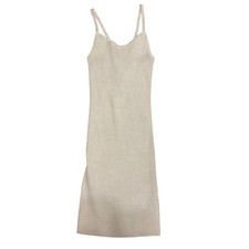 Forever 21 Women's Gray Ribbed Fitted Stretch Bodycon Dress Size Medium