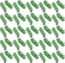20Sets C45 DIN Rail PCB Mounting Green Bracket Holder Carrier Clips for Width...