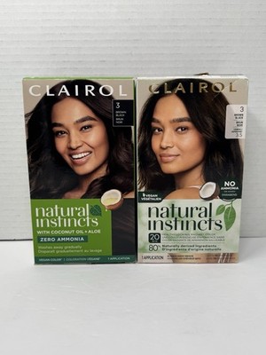 2 New Clairol Natural Instincts Demi-Permanent Hair Dye Bold Black 3