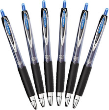 Signo 207 Retractable Gel Pen, 1.0Mm Bold Point, Blue, Pack of 6