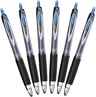 Signo 207 Retractable Gel Pen, 1.0Mm Bold Point, Blue, Pack of 6