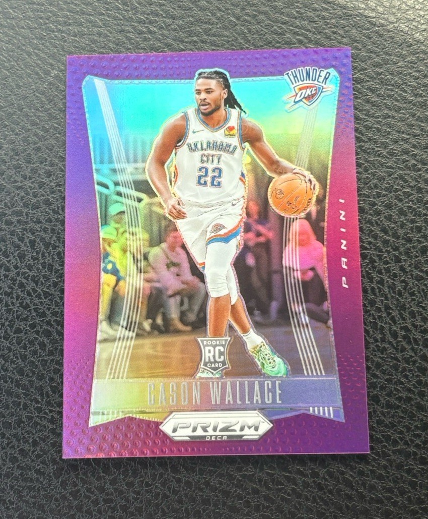 CASON WALLACE 2023-24 PANINI PRIZM DECA ROOKIE PURPLE RC /99