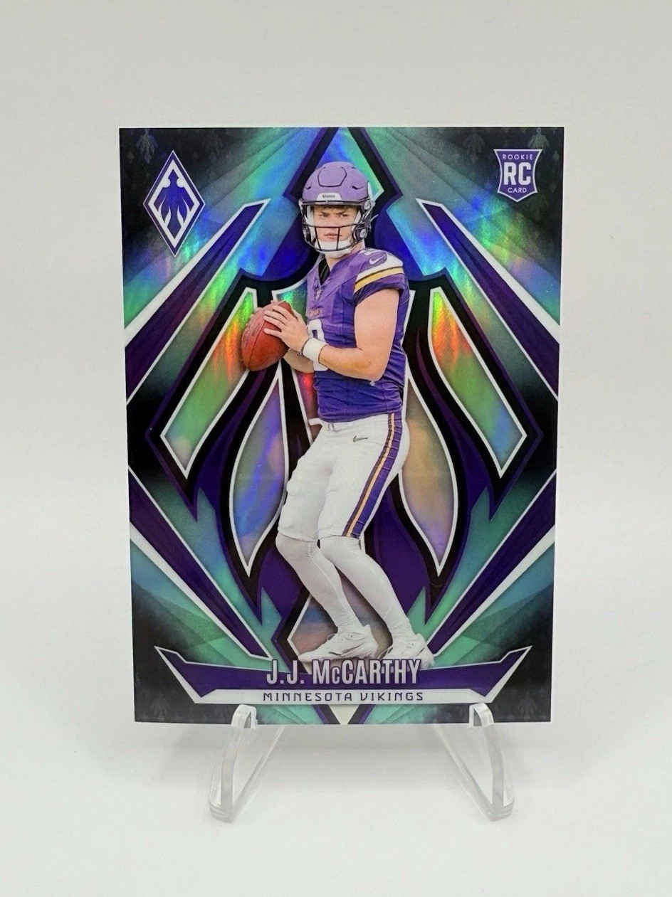 2024 Panini Phoenix J.J. McCarthy Teal Fade /72 #185 Vikings
