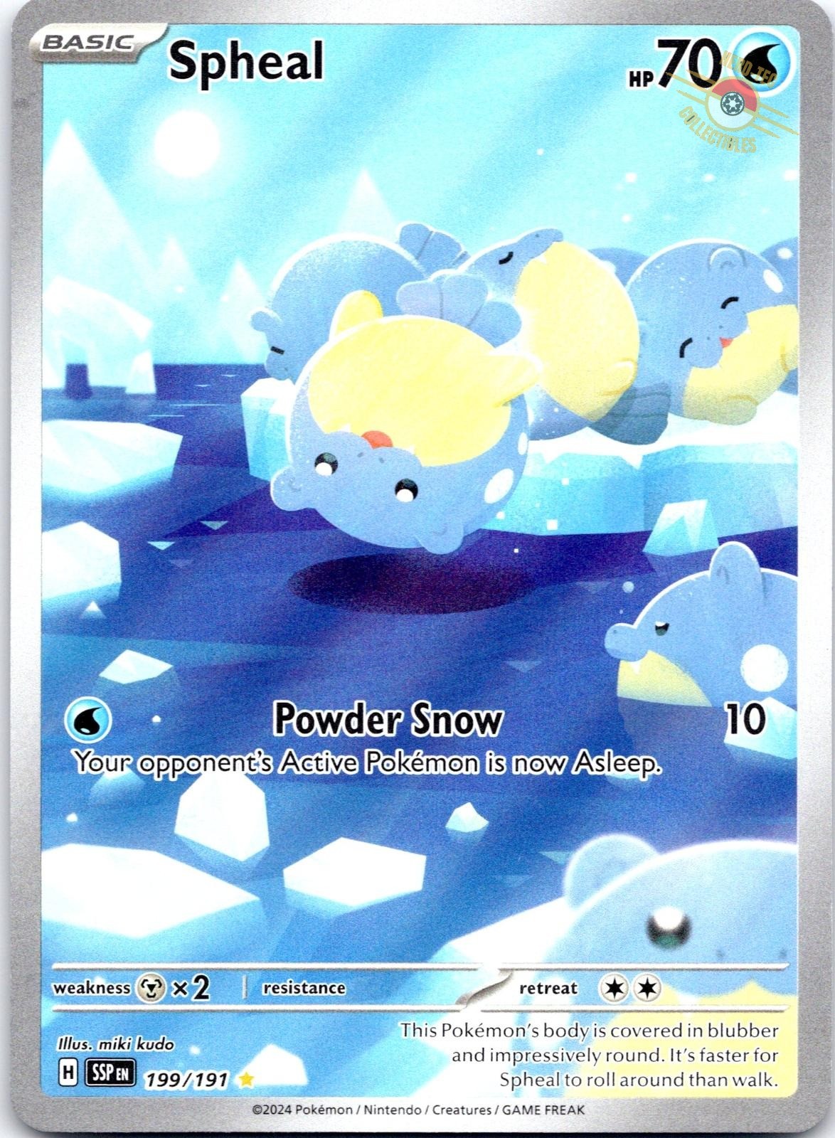 Spheal 199/191 Illustration Rare SV08: Surging Sparks Pokemon Card NM TCG