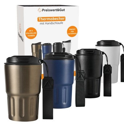 Premium Isolierbecher Auslaufgeschützt 8 warm - 12 kühl Std Thermobecher 400ml