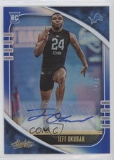 2020 Panini Absolute Rookie Signatures Blue Spectrum 11/30 Jeff Okudah Auto pm6