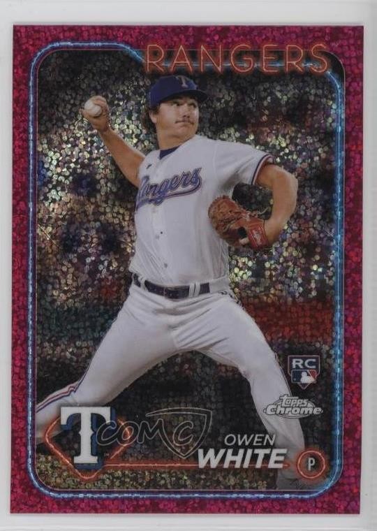 2024 Topps Chrome Magenta Speckle Refractor /350 Owen White #211 1g5d
