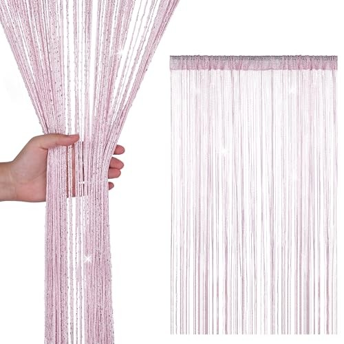 WedDecor Pink Glitter Fringe Panel String Curtain  Assorted colors 