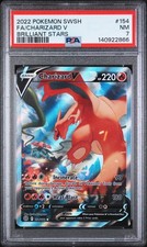 2022 POKEMON SWORD & SHIELD BRILLIANT STARS #154 FULL ART/CHARIZARD V PSA 7