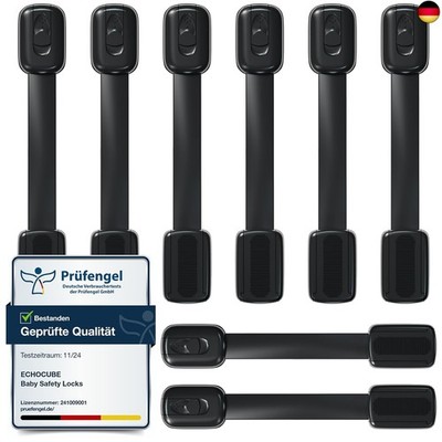 ECHOCUBE Pack of 8 Child Locks for Cupboard, Adjustable Baby Drawer Locks with