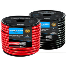 Common Sense Marine 8 Gauge Primary Boat Cable - 18 Ft Marine Grade Wire Tinned