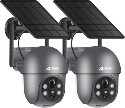 ANRAN 2K Solar Überwachungskamera Aussen Wi-Fi,360°PTZ Schwenkbar Aussenkamera