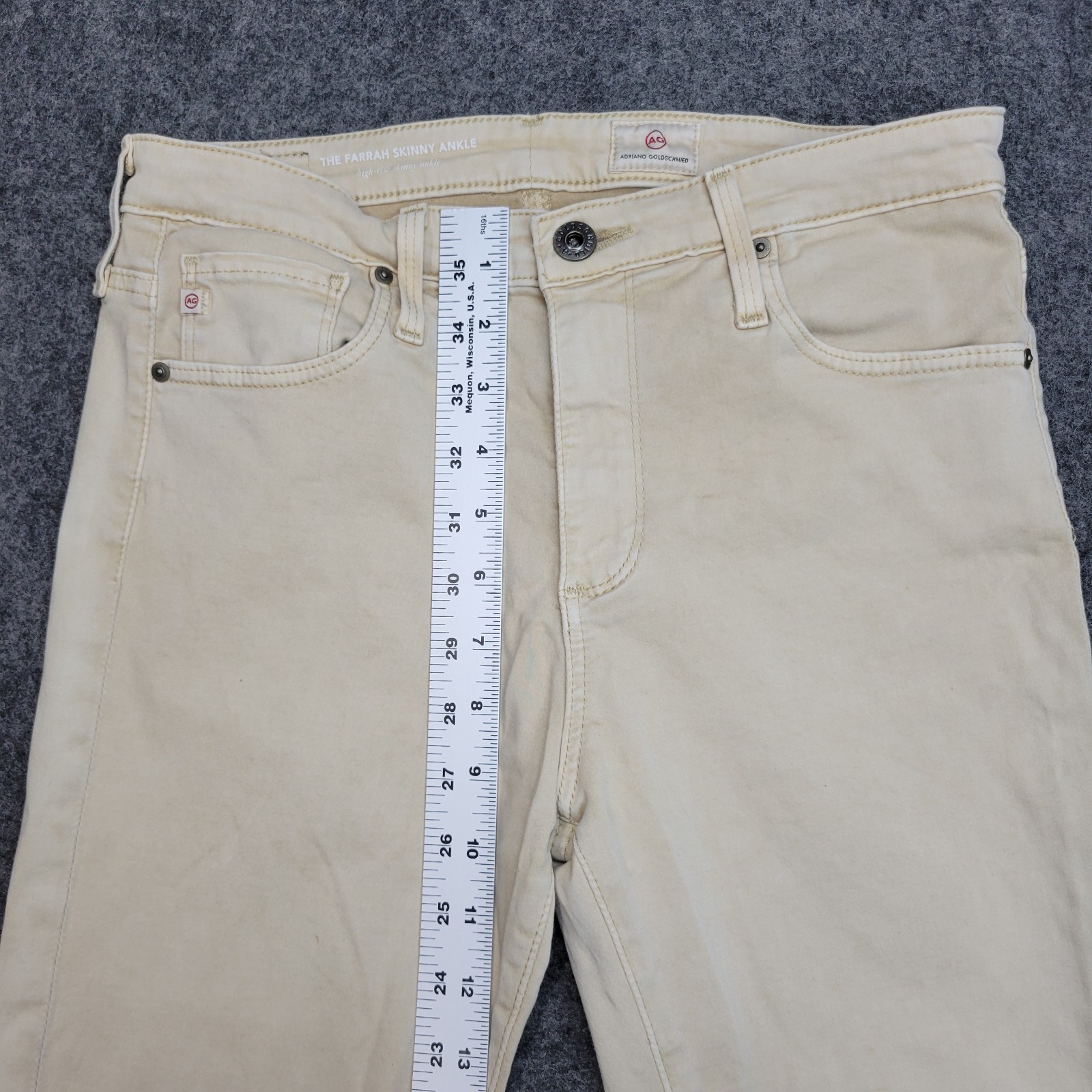 AG Adriano Goldschmied  Jeans Womens 27R Khaki Ankle Preppy Skinny The Farrah thumbnail 8