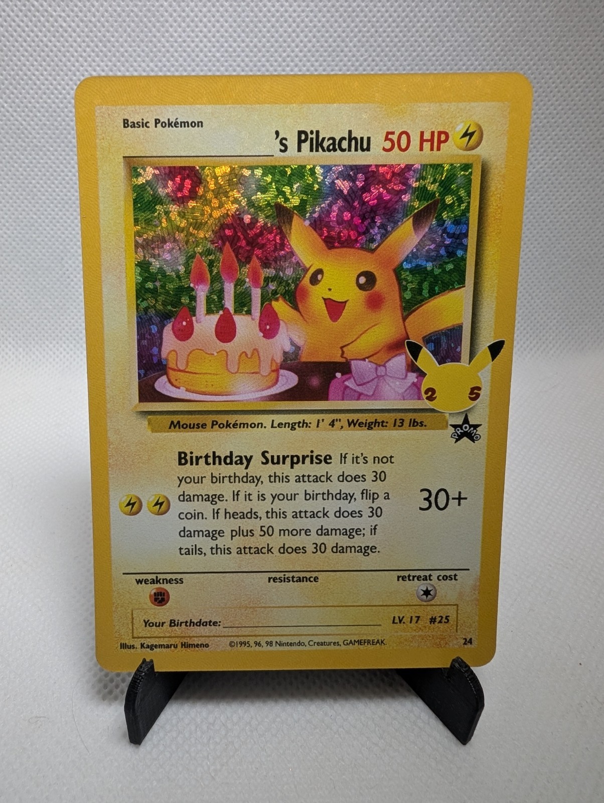 Pokemon Birthday Pikachu 24/53 Celebrations Classic Collection Holo NM