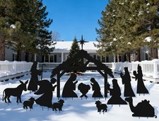 15 Pcs 47 Inch Large Nativity Scene Yard Sign Stakes Christmas Religious Fait...