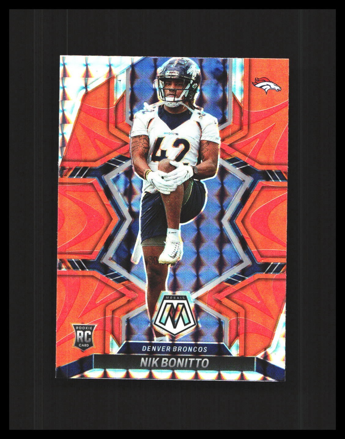 2022 Nik Bonitto Rookie Card - Panini Orange Mosaic Prizm #396 Broncos