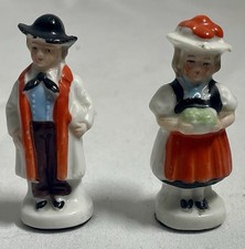 Vintage Goebel Hummel Germany Boy Girl Salt Pepper Shaker Figurines 2.25 in H