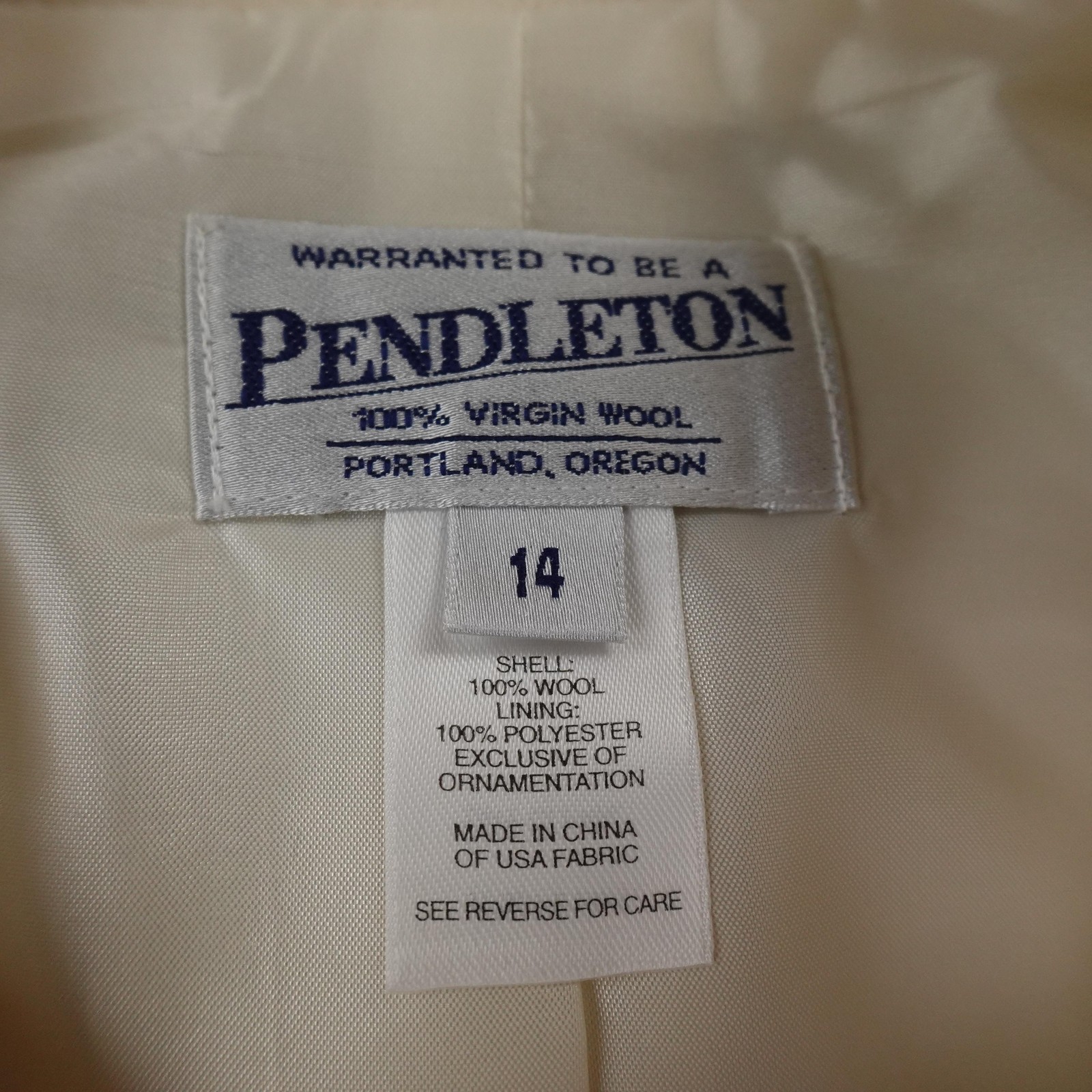Pendleton Jacket Womens 14 White Wool Embroidered… - image 5