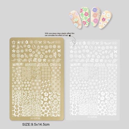 Plaques d'estampage des ongles Modèle de fleur papillon _X - Afbeelding 9 van 36