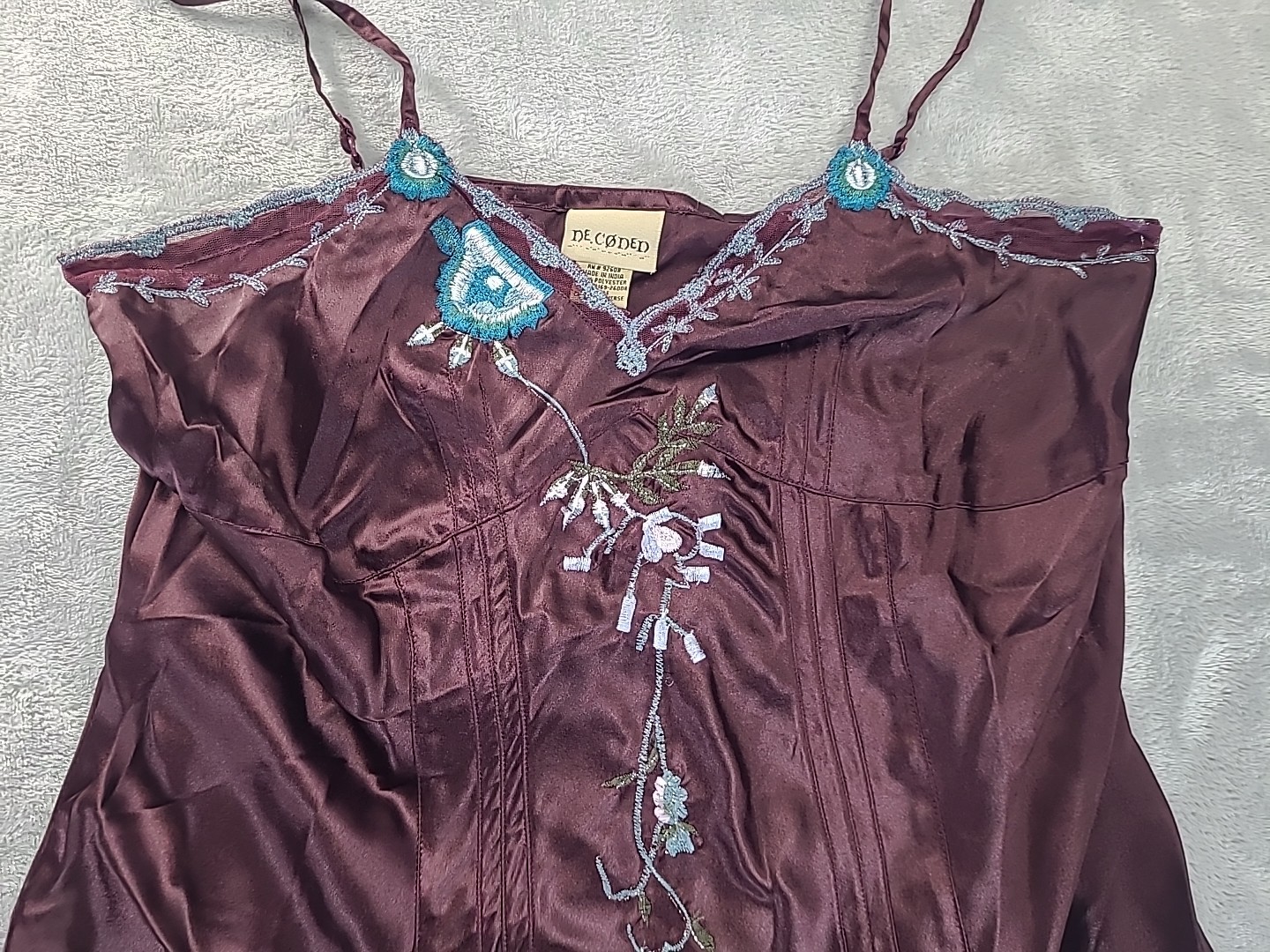 DE.CØDED Womans Large String Tank Purple Flowers … - image 3