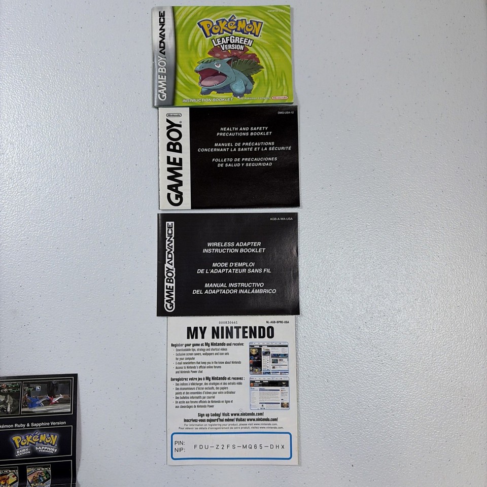 Pokemon LeafGreen (Nintendo GBA, 2004) GBA Authentic Near Complete in ...