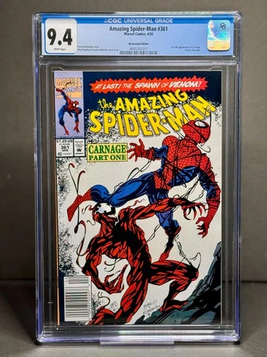 CGC 9.4 The Amazing Spider-Man 361 Spider-Man Carnage First Appearance Newsstand