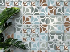 Stencil Floral Tile - Reusable Pattern, Floor  Wall - DIY Custom StencilAir