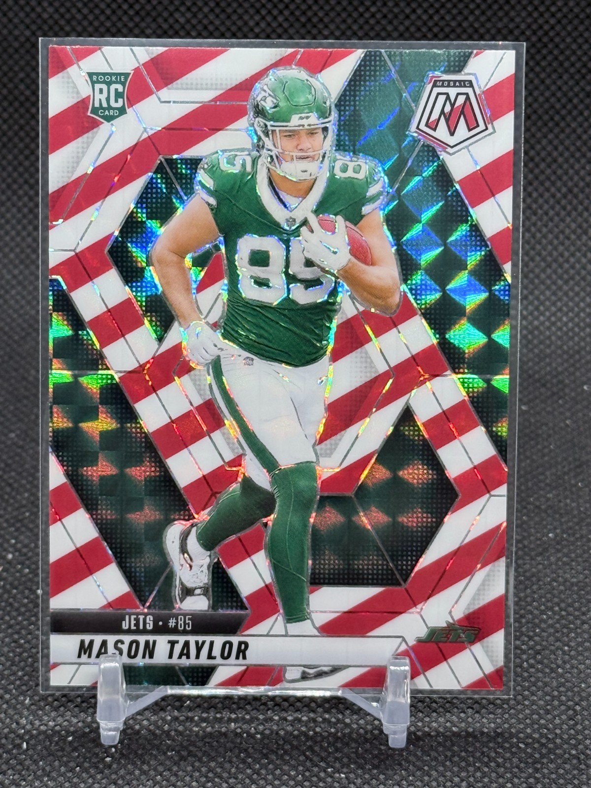 2025 Panini Mosaic RED & WHITE STRIPE Mason Taylor ROOKIE #324 - New York Jets