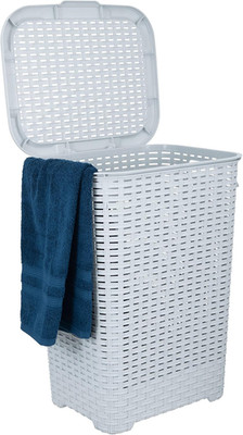 Slim Deluxe Laundry Hamper Wicker, 60 Liter Ivory, Beige, Model:502-503-504