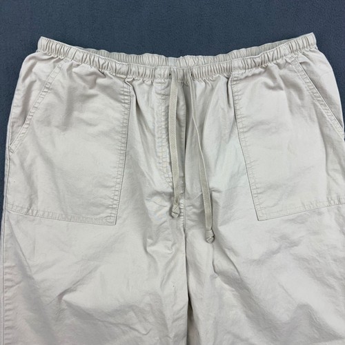 Pantalones L.L.Bean Para Hombre Grandes Beige Calce Clásico Mezcla de Algodón Cordón Cintura - Imagen 3 de 8