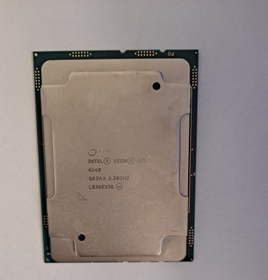 lot of 4 Intel Xeon Gold 6140 2.3GHz 18 Core 24.75MB 10.4GT/s 140W CPU SR3AX